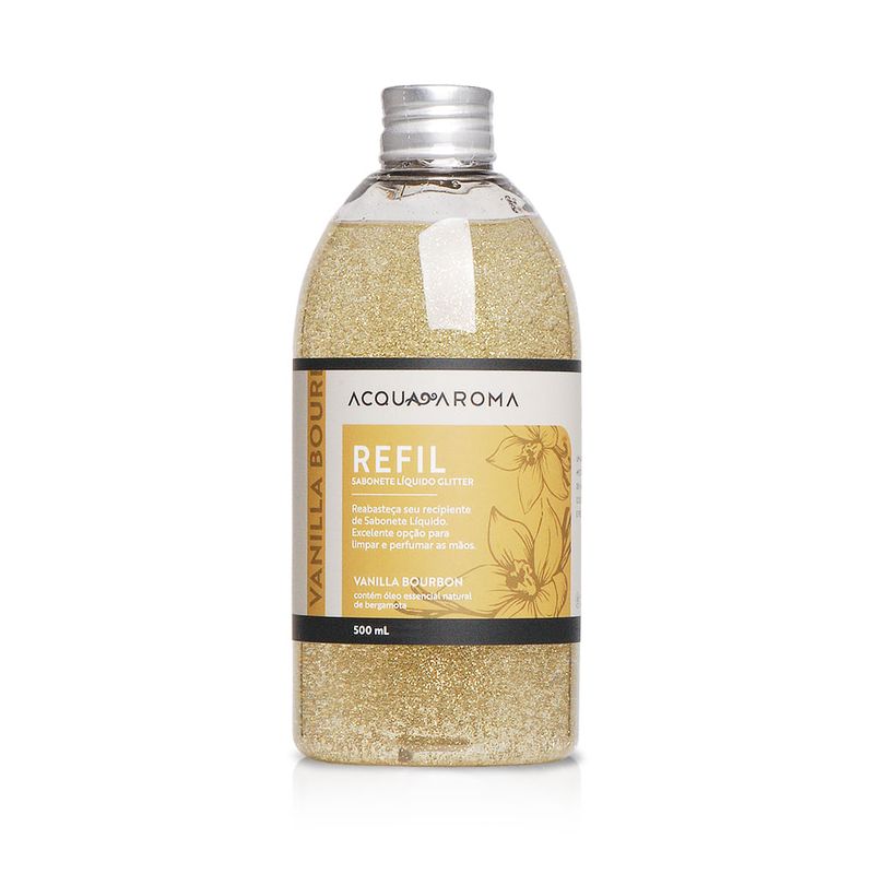 Refil_Sabonete_Liquido_Glitter_Acqua_Aroma_500ml_Vanilla_Bourbon